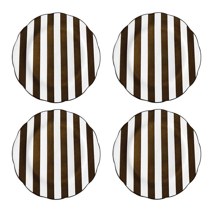 Set de 4 assiettes à dessert rayées