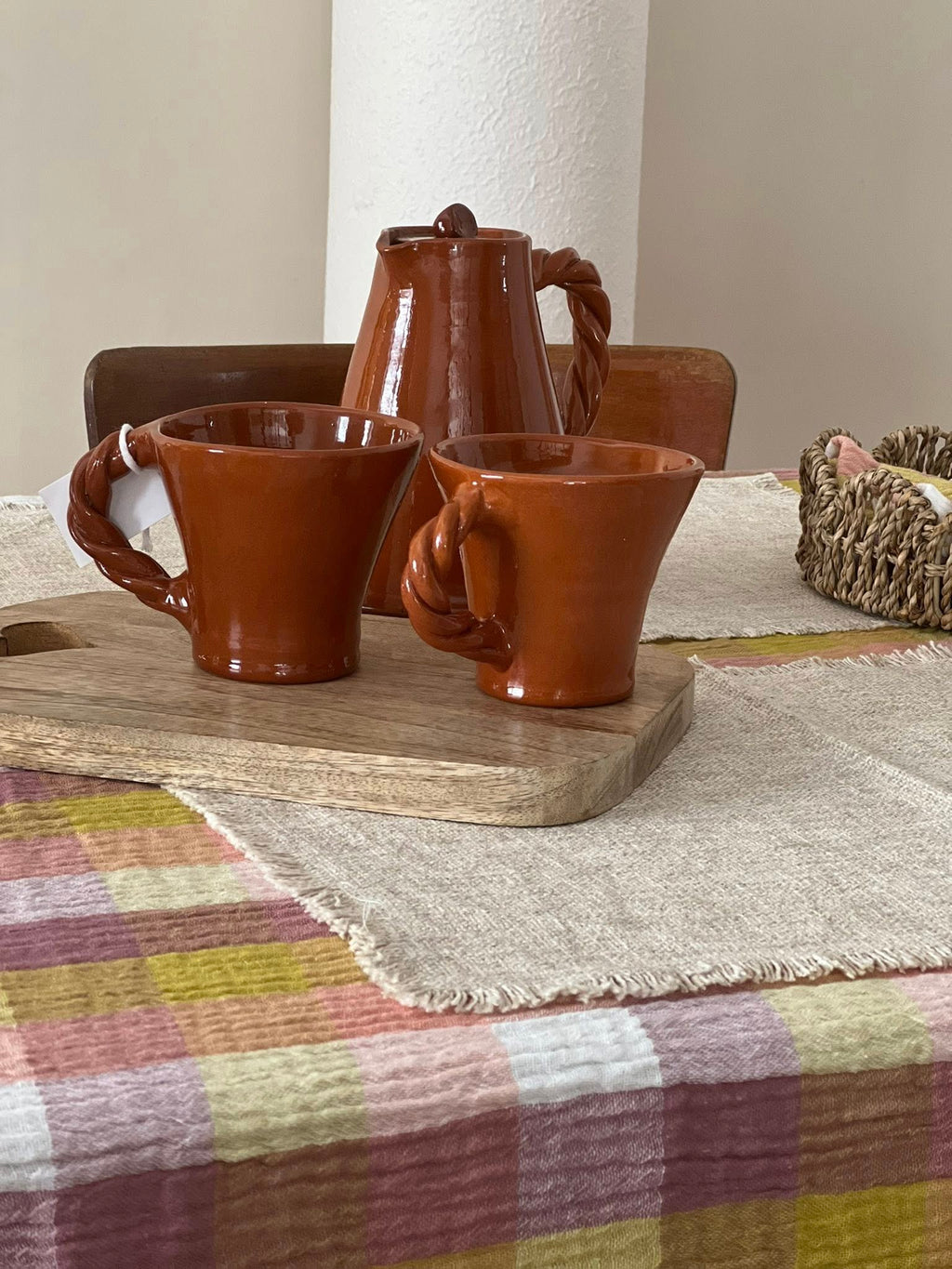 Set Carafe & 2 Mugs en céramique – Terracotta