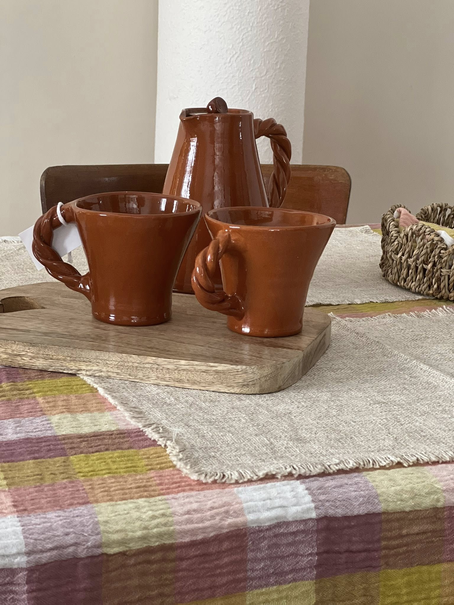 Set Carafe & 2 Mugs en céramique – Terracotta
