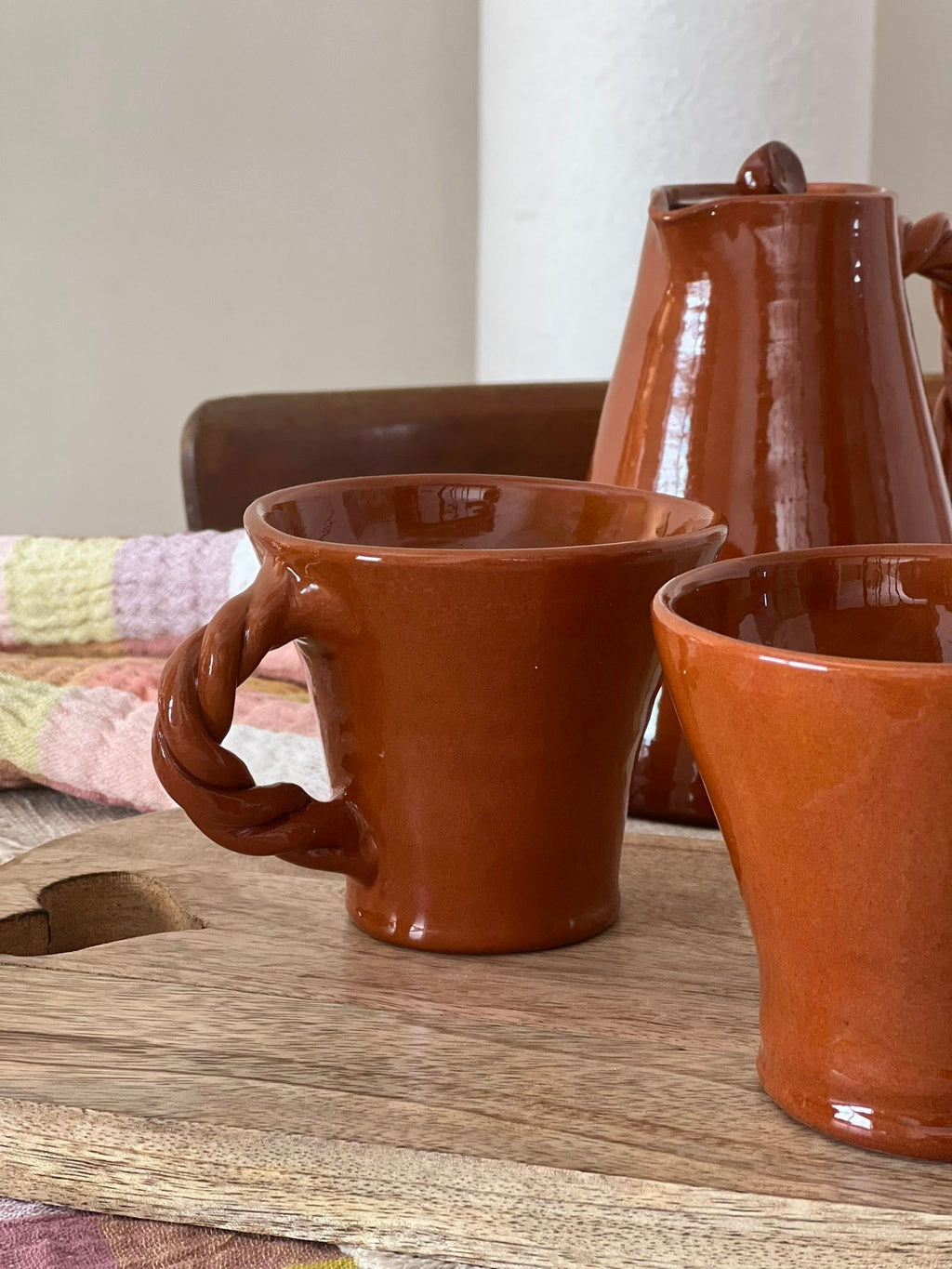 Set Carafe & 2 Mugs en céramique – Terracotta