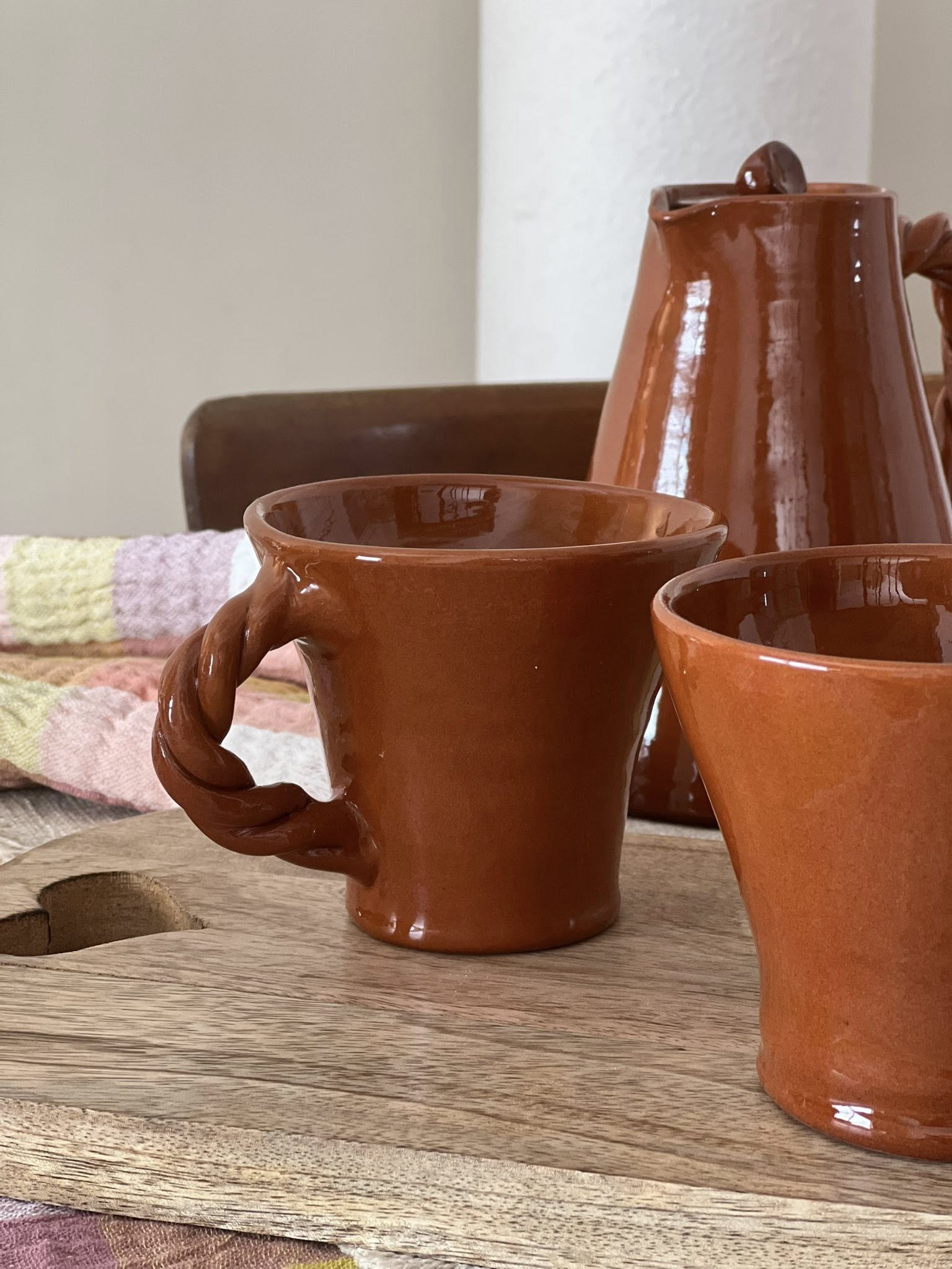 Set Carafe & 2 Mugs en céramique – Terracotta