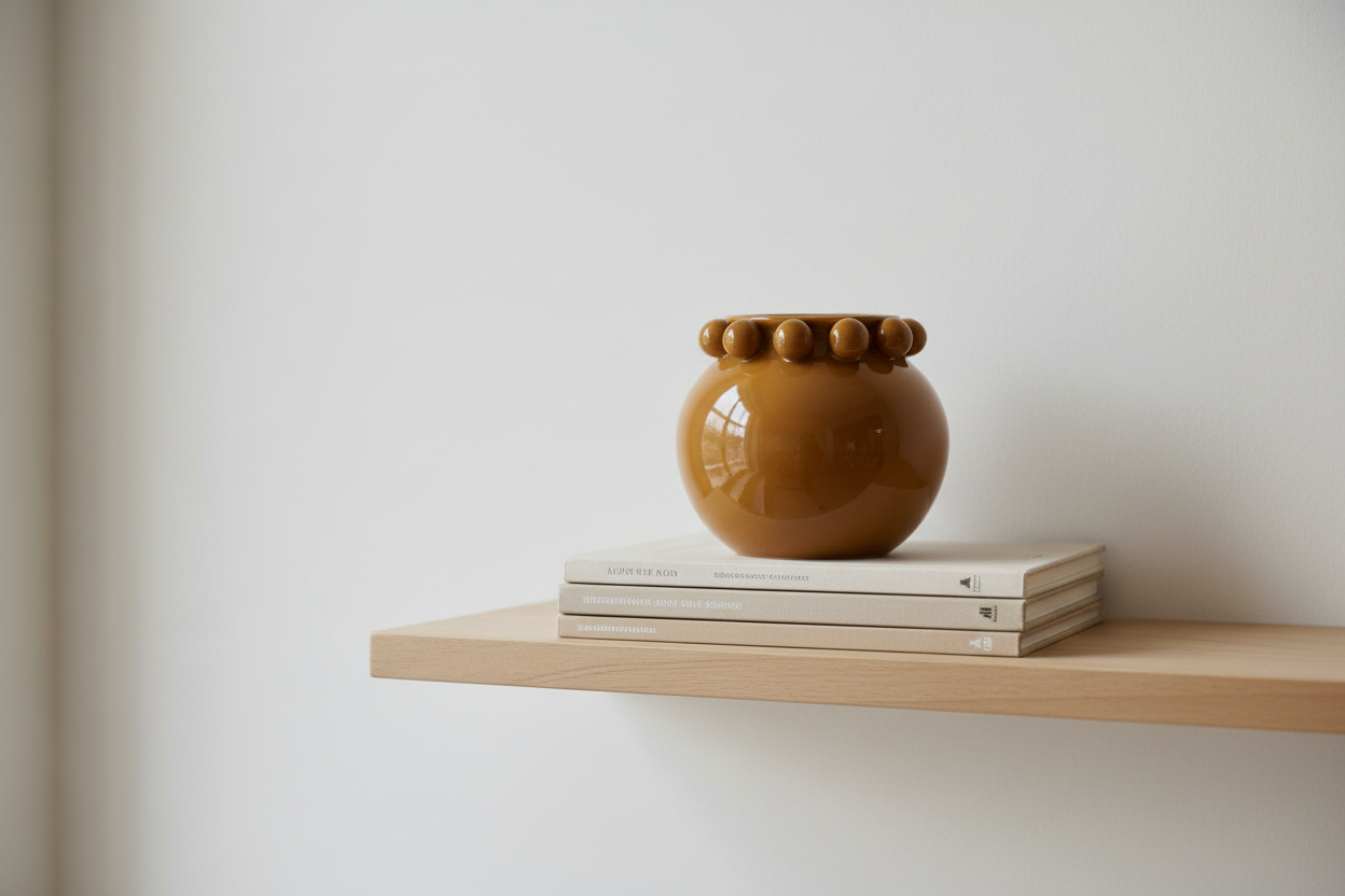 vase boule caramel
